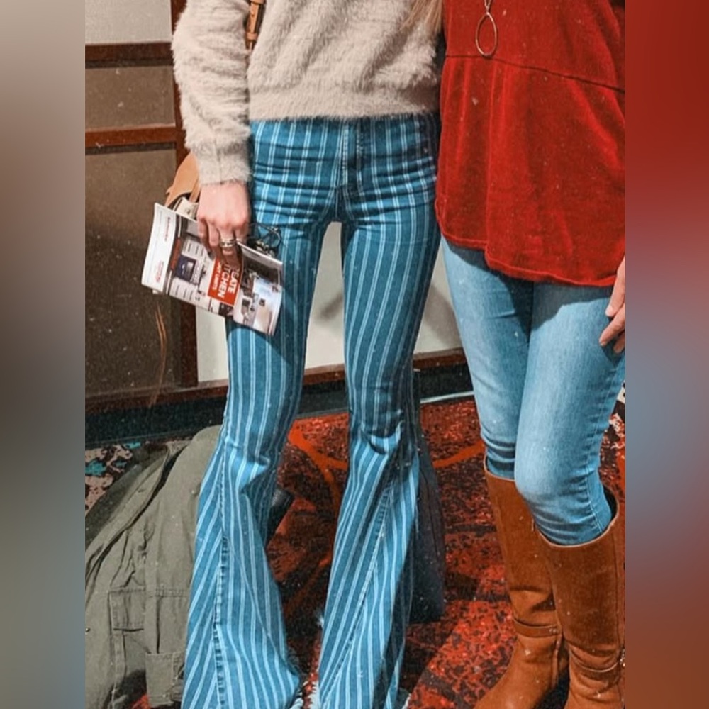 Show Me Your Mumu Blue Striped Jeans